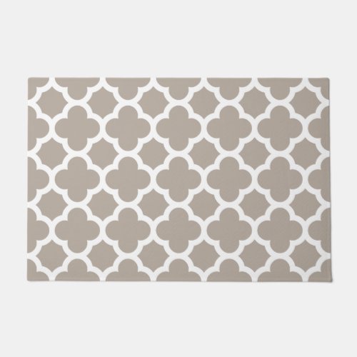 Chic Beige Gray Retro Cute Trellis Pattern Doormat