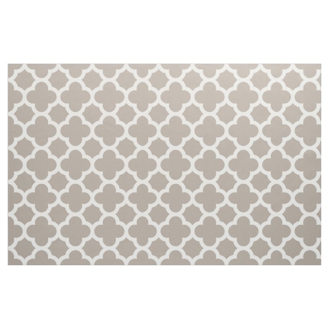 Chic Beige Gray Retro Cute Trellis Pattern Fabric (Fat Quarter)
