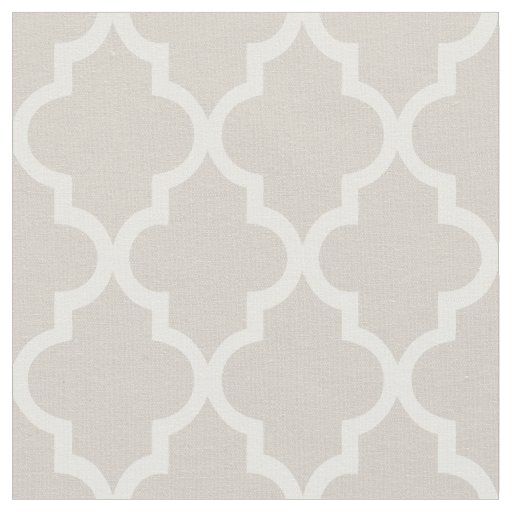 Chic Beige Moroccan Quatrefoil Pattern Fabric