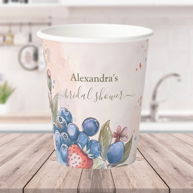 Chic Berry Sweet Strawberry Bridal Shower  Paper Cups (Creator Uploaded)