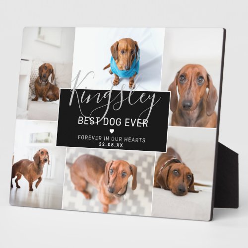 Chic Best Dog Ever  Photo Collage Pet Loss Plaque
