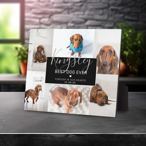 Chic Best Dog Ever  Photo Collage Pet Loss Plaque