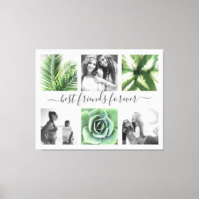Chic best friends forever photography collages canvas print (Front)