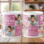 Chic Best MIMI Ever Custom 7 Pink Photo Grandma Coffee Mug<br><div class="desc">Introducing the perfect gift for the best MIMI ever - a personalized photo collage coffee mug! This stylish and modern mug features space for 7 special pictures, creating a unique and sentimental gift that any mother would adore. With the option to add a personalized monogram initial and name, this mug...</div>