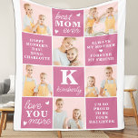 Chic Best MOM Ever Custom Pink 7 Photo Collage Fleece Blanket<br><div class="desc">Introducing the perfect gift for the best MOM ever - a personalized photo collage fleece blanket! This stylish and modern blanket features space for 6 special pictures, creating a unique and sentimental gift that any mother would adore. With the spaces to add a personalized monogram initial and name, and your...</div>
