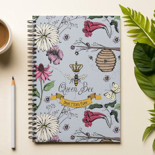 Chic Best Mom Ever Royal Queen Bee Light Blue Notebook