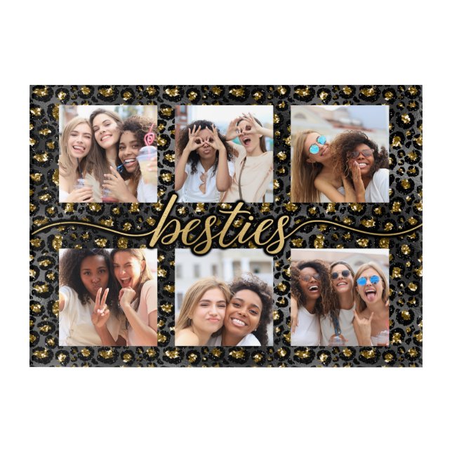 Chic Besties BFF Best Friends Photo Collage Acrylic Print (Front)