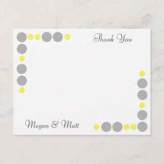 Chic Bird Silhouette & Dots Thank You Card-Yellow Card