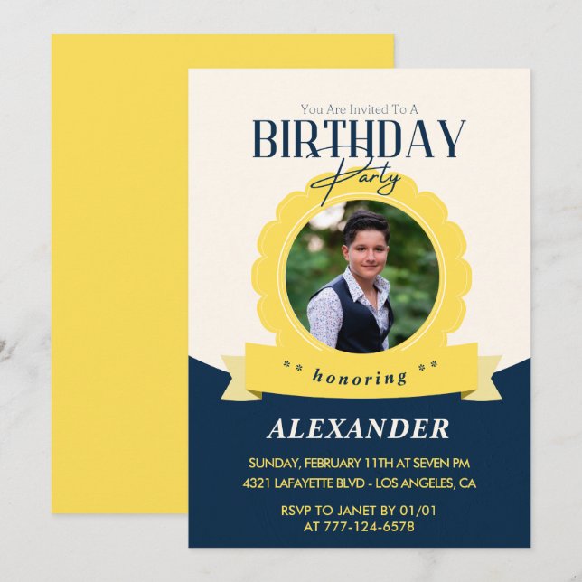 Chic birthday 17th birthday invitation Modern (Front/Back)