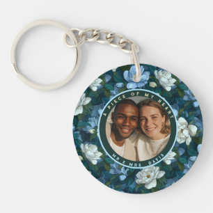 Chic Birthday Gifts For Dad Gardenias Custom Keychain