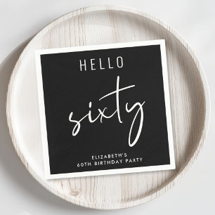 Chic Black 60th Birthday Party Napkins