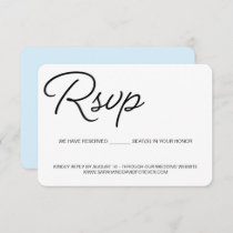 Chic Black and blue RSVP wedding reserved seat