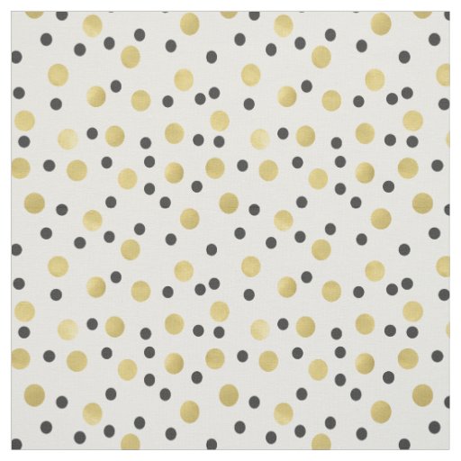 Chic Black and Gold Confetti Fabric