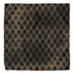 Chic Black And Gold Dragon Scales Patterned Bandana at Zazzle