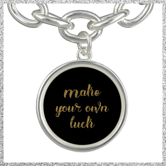 Chic Black and Gold Luck Quote Bracelet (Creator Uploaded)