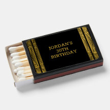 Chic Black And Gold Masculine Customized Birthday