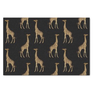 Chic Black and Golden Giraffe Print