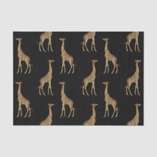 Chic Black and Golden Giraffe Print Tissue Paper