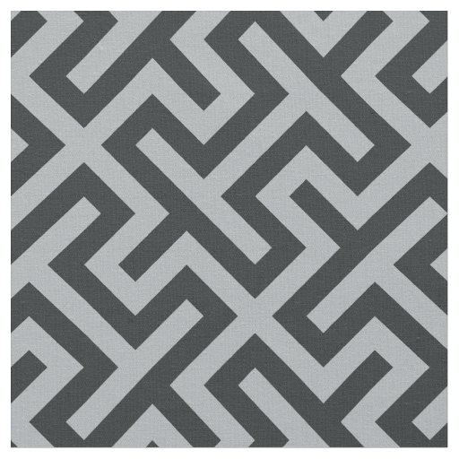 Chic black and grey abstract geometric pattern fabric