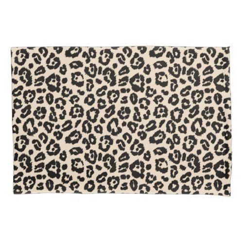 Chic Black and Ivory Leopard Print Pillow Case