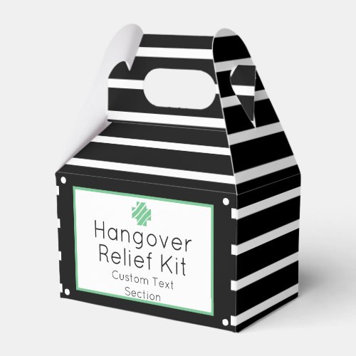 Chic Black and Mint Hangover Relief Kit Favor Box