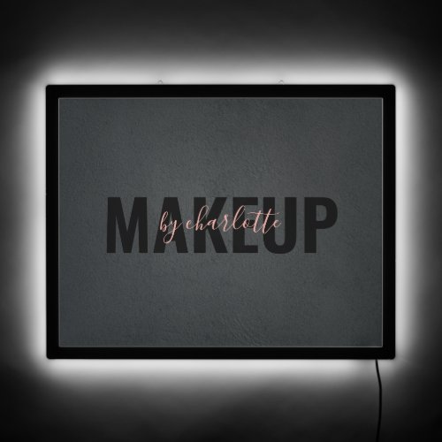 Chic Black and Pink Personalized Business LED Sign