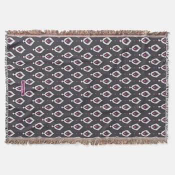 Chic Black And Purple Ikat Tribal Patterns Throw Blanket by TintAndBeyond at Zazzle
