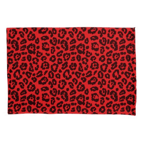 Chic Black and Red Leopard Print Pillow Case