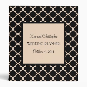 Chic Black And Tan Wedding Binder by cami7669 at Zazzle