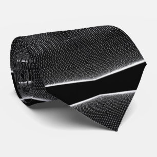 Chic Black and White Abstract Stripe Modern Style Neck Tie