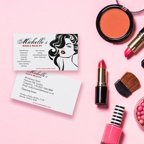 Retro Hair &amp; Beauty salon business card design