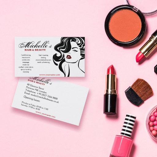 Customizable Retro Hair &amp; Beauty salon business card design