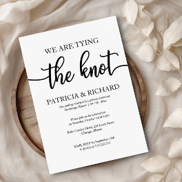 Chic Black And White Calligraphy Elopement Wedding Invitation