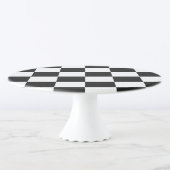 Chic Black and White Checkered Pattern Cake Stand (3/4)