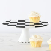Chic Black and White Checkered Pattern Cake Stand (In Situ)