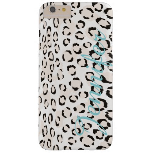 Chic black and white cheetah print monogram barely there iPhone 6 plus case