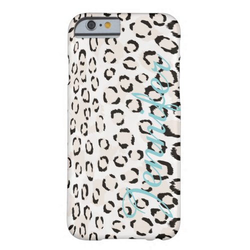 Chic black and white cheetah print monogram barely there iPhone 6 case