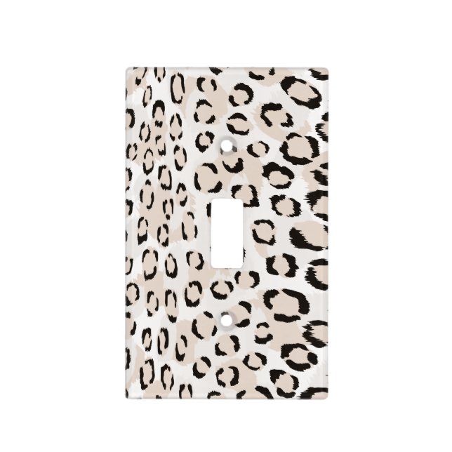 Chic black and white cheetah print monogram light switch cover (Front)
