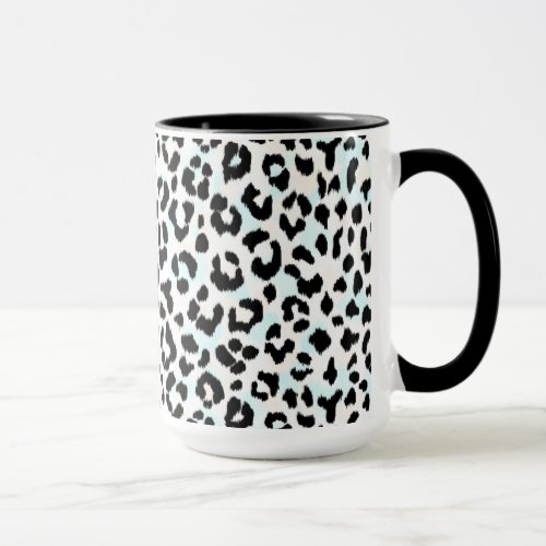 Chic black and white cheetah print mug