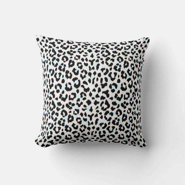 Chic black and white cheetah print throw pillow (Front)