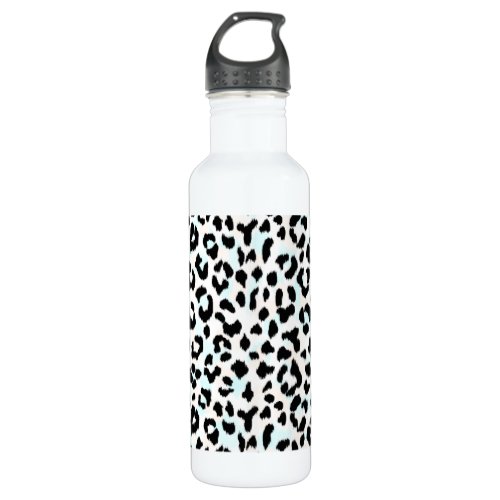 Chic black and white cheetah print water bottle