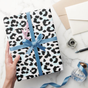 Chic black and white cheetah print wrapping paper