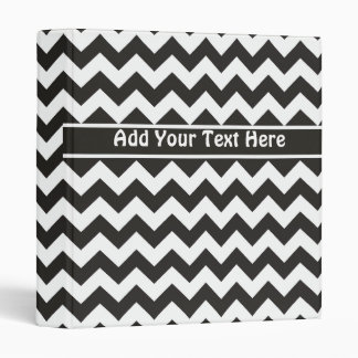 Chic Black and White Chevrons Binder