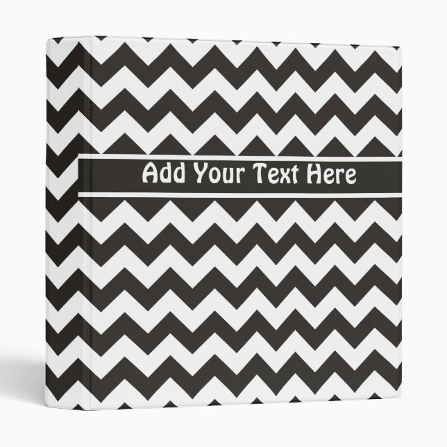 Chic Black and White Chevrons Binder (Front/Spine)
