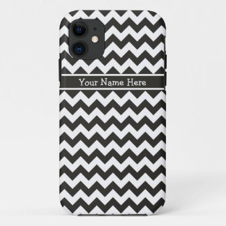 Chic Black and White Chevrons Pattern iPhone 11 Case