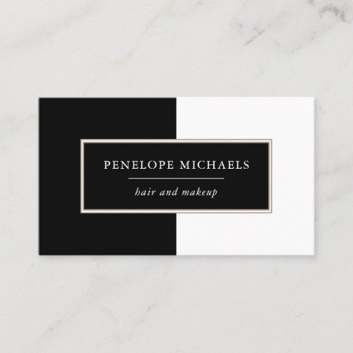 Chic Black and White Color Block Business Card