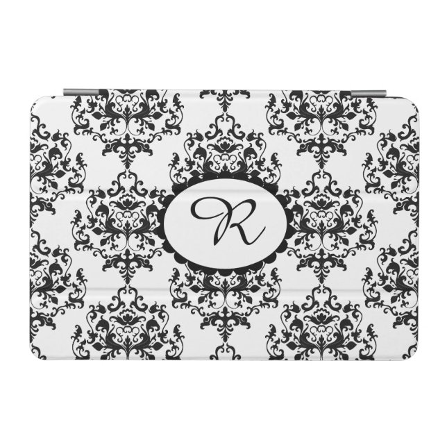 Chic Black and White Damask iPad Mini Cover (Horizontal)