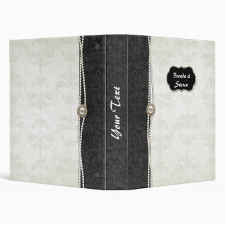 Chic Black and White Damask Wedding Album Binder