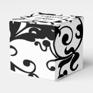 Chic Black and White Damask Wedding Favor Box