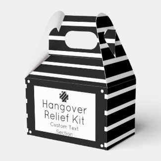 Chic Black and White Hangover Relief Kit Favor Box